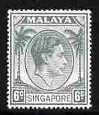 Singapore 1948-52 KG6 6c grey P18 unmounted mint SG21, stamps on , stamps on  kg6 , stamps on 