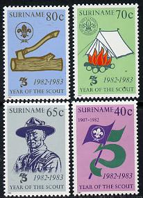 Surinam 1983 Year of the Scout set of 4 unmounted mint, SG 1114-17, stamps on scouts