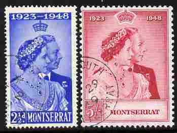 Montserrat 1949 KG6 Royal Silver Wedding perf set of 2 fine cds used, SG 115-6, stamps on , stamps on  stamps on royalty, stamps on  stamps on silver wedding, stamps on  stamps on  kg6 , stamps on  stamps on 