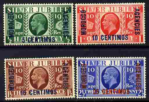 Morocco Agencies - Spanish Currency 1935 KG5 Silver Jubilee set of 4 mounted mint SG 149-52, stamps on silver jubilee, stamps on  kg5 , stamps on 