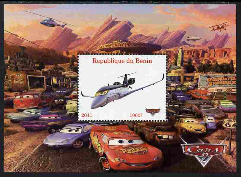 Benin 2011 Cars 2 perf m/sheet #1 unmounted mint. Note this item is privately produced and is offered purely on its thematic appeal, stamps on , stamps on  stamps on disney, stamps on  stamps on films, stamps on  stamps on cinema, stamps on  stamps on movies, stamps on  stamps on cartoons, stamps on  stamps on cars, stamps on  stamps on aviation, stamps on  stamps on airships, stamps on  stamps on helicopters