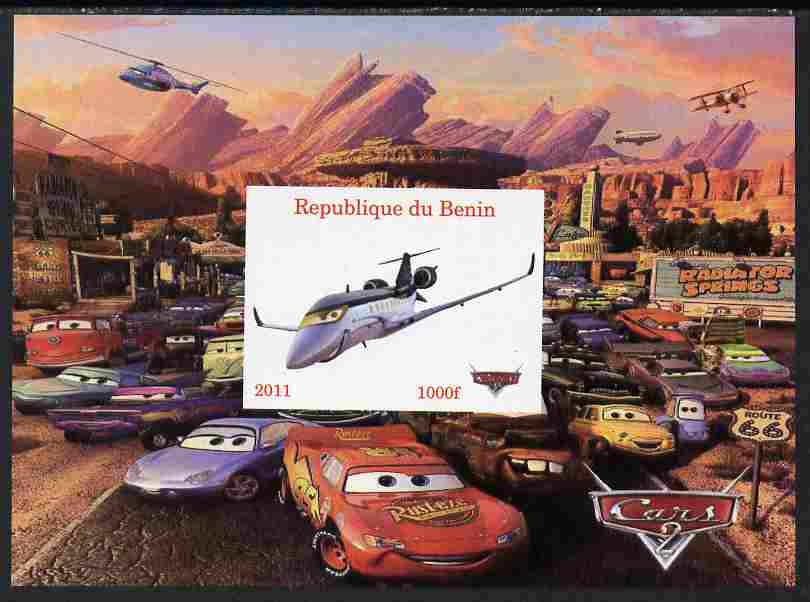 Benin 2011 Cars 2 imperf m/sheet #1 unmounted mint. Note this item is privately produced and is offered purely on its thematic appeal, stamps on disney, stamps on films, stamps on cinema, stamps on movies, stamps on cartoons, stamps on cars