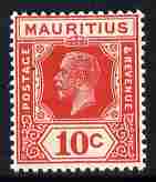 Mauritius 1921-34 KG5 10c carmine-red die II unmounted mint, SG 230