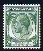 Malaya - Straits Settlements 1936-37 KG5 2c green unmounted mint, SG 261, stamps on , stamps on  kg5 , stamps on 