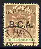 Nyasaland 1891-95 BCA opt on 3s brown & green fine used but rounded corner perf, SG 10, stamps on , stamps on  stamps on nyasaland 1891-95 bca opt on 3s brown & green fine used but rounded corner perf, stamps on  stamps on  sg 10