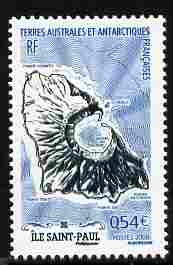 French Southern & Antarctic Territories 2008 Ile St paul 54c unmounted mint SG 599, stamps on polar, stamps on maps