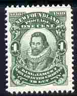 Newfoundland 1910 King James I 1c green P12 unmounted mint SG 95, stamps on royalty, stamps on 