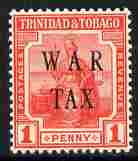 Trinidad & Tobago 1917 War Tax 1d red unmounted mint SG 180, stamps on , stamps on  kg5 , stamps on   ww1 , stamps on 