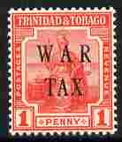 Trinidad & Tobago 1917 War Tax 1d red unmounted mint SG 180, stamps on , stamps on  stamps on , stamps on  stamps on  kg5 , stamps on  stamps on   ww1 , stamps on  stamps on 