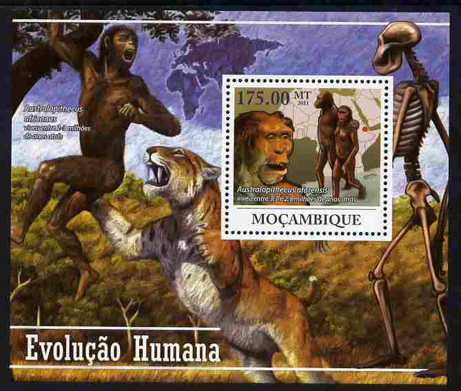 Mozambique 2011 Human Evolution perf s/sheet unmounted mint, stamps on , stamps on  stamps on dinosaurs, stamps on  stamps on 