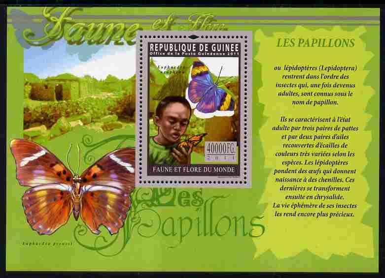 Guinea - Conakry 2011 Butterflies perf s/sheet unmounted mint, stamps on butterflies, stamps on 