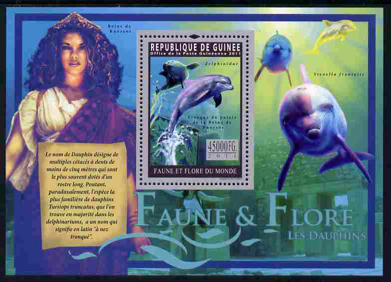 Guinea - Conakry 2011 Dolphins perf s/sheet unmounted mint, stamps on dolphins, stamps on whales