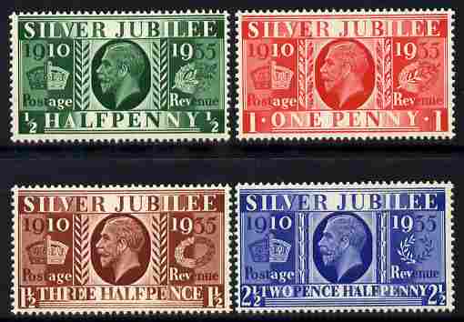 Great Britain 1935 KG5 Silver Jubilee set set of 4 mounted mint, SG 453-6, stamps on . kg5 , stamps on silver jubilee