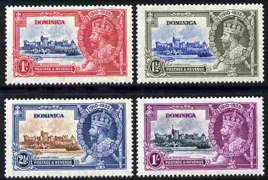 Dominica 1935 KG5 Silver Jubilee set set of 4 mounted mint, SG 92-5, stamps on . kg5 , stamps on silver jubilee, stamps on castles