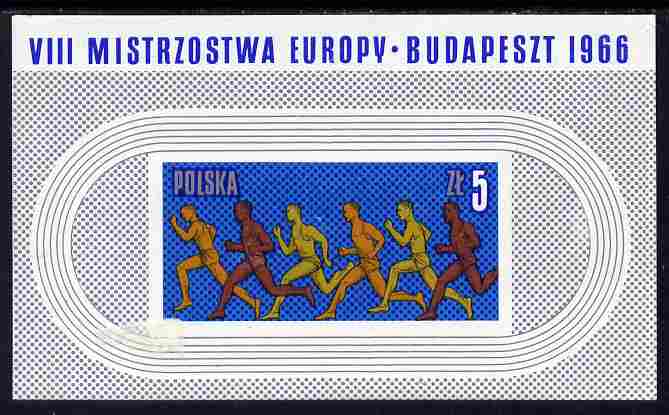 Poland 1966 European Athletic Championships imperf m/sheet unmounted mint, SG MS 1667, stamps on , stamps on  stamps on sport, stamps on  stamps on running, stamps on  stamps on athletics