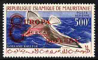 Mauritania 1962 Europa Steel & Coal Community overprint on 500f Slender-billed Gull unmounted mint (unissued), stamps on , stamps on  stamps on birds, stamps on  stamps on mining, stamps on  stamps on steel, stamps on  stamps on coal, stamps on  stamps on europa