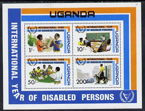 Uganda 1981 International Year of the Disabled m/sheet unmounted mint SG MS 358, stamps on disabled
