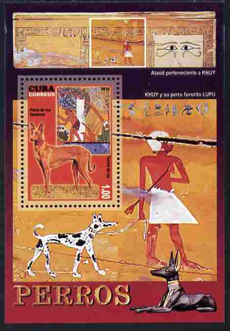 Cuba 2010 Dogs & Classical Art perf m/sheet unmounted mint , stamps on , stamps on  stamps on dogs, stamps on  stamps on arts, stamps on  stamps on egyptology