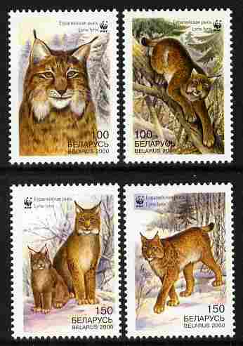 Belarus 2000 WWF - The Lynx perf set of 4 unmounted mint  SG 406-9