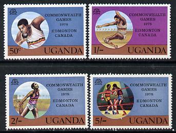 Uganda 1978 Commonwealth Games set of 4, SG 210-13 unmounted mint, stamps on , stamps on  stamps on sport   shot   running   boxing   jumping