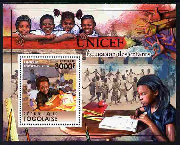 Togo 2011 UNICEF - Education for Children perf m/sheet unmounted mint, stamps on unicef, stamps on education, stamps on children, stamps on dancing