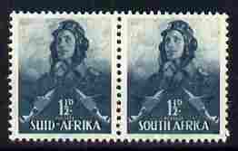 South Africa 1941-46 KG6 War Effort 1.5d Airman horiz pair unmounted mint SG 90, stamps on aviation, stamps on  ww2 , stamps on 