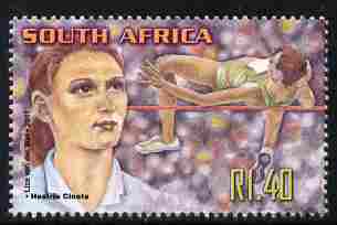 South Africa 2001 Sporting Heroes - Hestrie Cloete (high jump) 1r40 unmounted mint SG 1253, stamps on personalities, stamps on sport, stamps on athletics, stamps on high jump