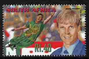 South Africa 2001 Sporting Heroes - Jonty Rhodes (cricket) 1r40 unmounted mint SG 1255, stamps on , stamps on  stamps on personalities, stamps on  stamps on sport, stamps on  stamps on cricket