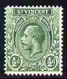 St Vincent 1913-17 KG5 1/2d green watermarked MCA unmounted mint SG 108, stamps on , stamps on  stamps on , stamps on  stamps on  kg5 , stamps on  stamps on 