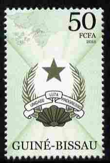 Guinea - Bissau 2011 Coat of Arms 50f unmounted mint, stamps on arms, stamps on heraldry