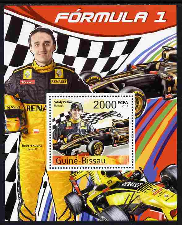 Guinea - Bissau 2011 Formula 1 perf m/sheet unmounted mint, stamps on , stamps on  stamps on formula 1, stamps on  stamps on  f1 , stamps on  stamps on cars, stamps on  stamps on racing cars