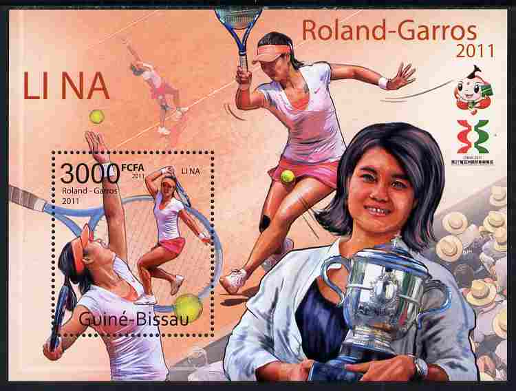 Guinea - Bissau 2011 Li Na (tennis) perf m/sheet unmounted mint, stamps on sport, stamps on tennis, stamps on women