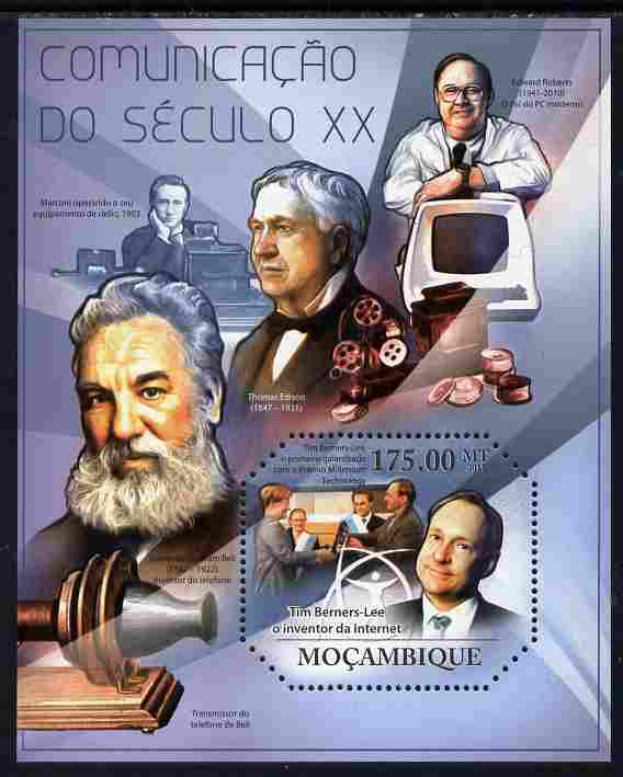 Mozambique 2011 Communication in the 20th Century perf m/sheet unmounted mint, stamps on , stamps on  stamps on communications, stamps on  stamps on marconi, stamps on  stamps on radio, stamps on  stamps on cinema, stamps on  stamps on computers, stamps on  stamps on telephones