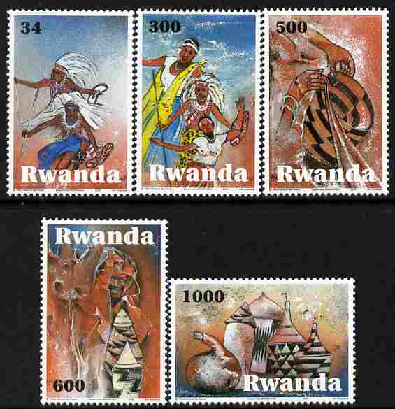 Rwanda 2011 Art & Culture perf set of 5 values unmounted mint , stamps on , stamps on  stamps on arts, stamps on  stamps on cultures, stamps on  stamps on dancing