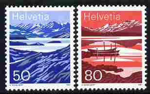 Switzerland 1981 Mountain Lakes perf set of 2 unmounted mint SG 1236-37, stamps on , stamps on  stamps on mountains, stamps on  stamps on lakes, stamps on  stamps on fishing