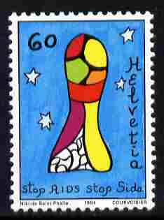 Switzerland 1994 Anti AIDS Campaign 90c unmounted mint SG 1291, stamps on diseases, stamps on aids, stamps on medical