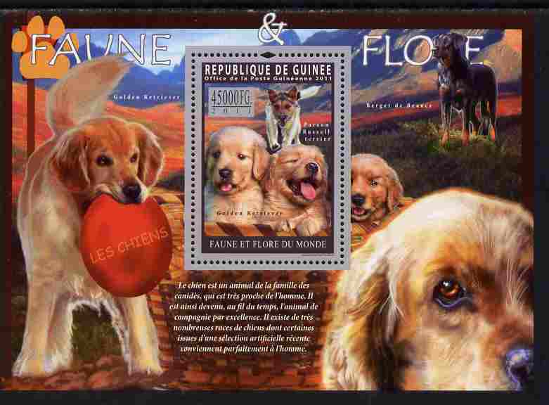 Guinea - Conakry 2011 Dogs perf s/sheet unmounted mint, stamps on , stamps on  stamps on dogs