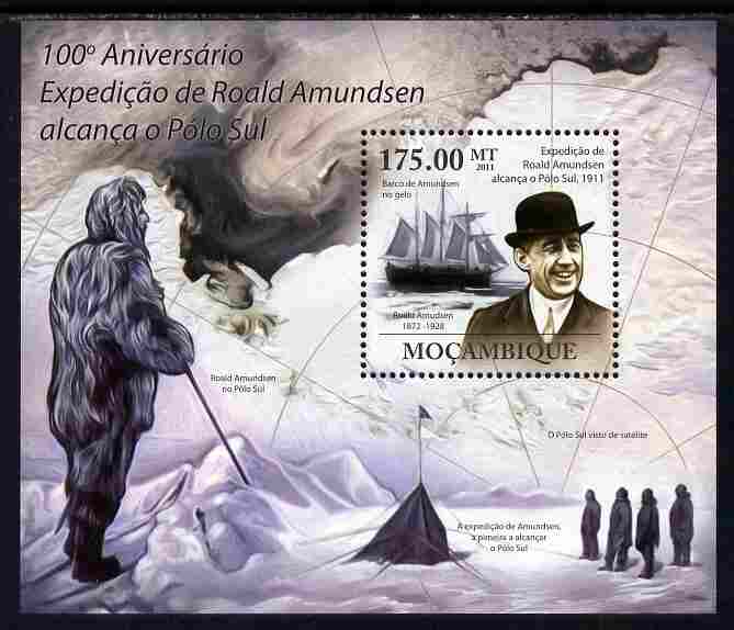 Mozambique 2011 Centenary of Roald Amundsen's Expedition to the South Pole perf s/sheet unmounted mint Michel BL 438, stamps on personalities, stamps on polar, stamps on explorers, stamps on 