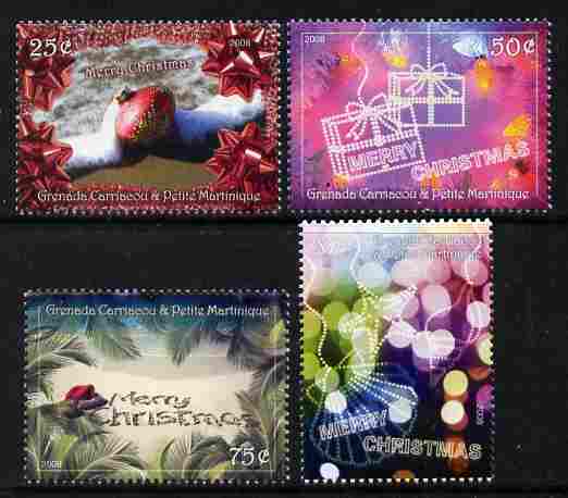 Grenada - Grenadines 2008 Christmas perf set of 4 unmounted mint SG 3960-63, stamps on shells, stamps on christmas, stamps on 
