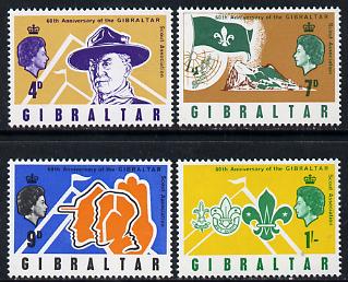 Gibraltar 1968 Scouts 60th Anniversary set of 4 SG 223-26 unmounted mint*, stamps on scouts