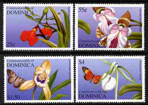 Dominica 2004 Orchids perf set of 4 unmounted mint SG 3351-54, stamps on , stamps on  stamps on flowers, stamps on  stamps on orchids