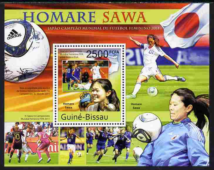 Guinea - Bissau 2011 Homare Sawa - football perf s/sheet unmounted mint , stamps on , stamps on  stamps on football, stamps on  stamps on women