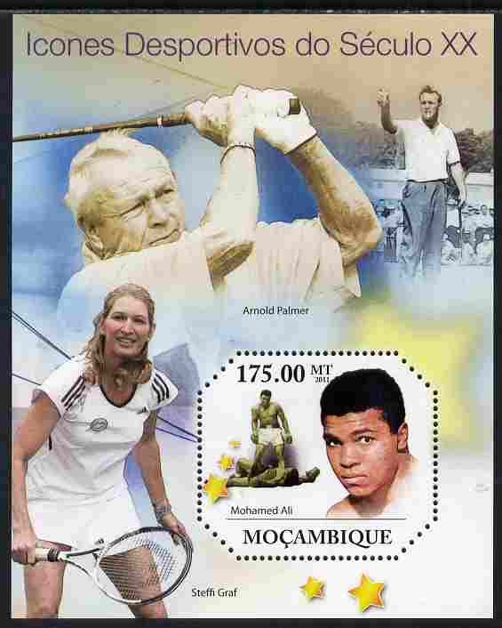 Mozambique 2011 Sporting Icons of the 20th Century perf s/sheet unmounted mint, stamps on , stamps on  stamps on personalities, stamps on  stamps on sport, stamps on  stamps on boxing, stamps on  stamps on golf, stamps on  stamps on tennis