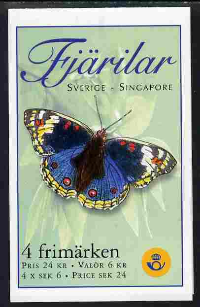 Booklet - Sweden 1999 Butterflies 24k booklet complete and fine, SG SB532, stamps on butterflies
