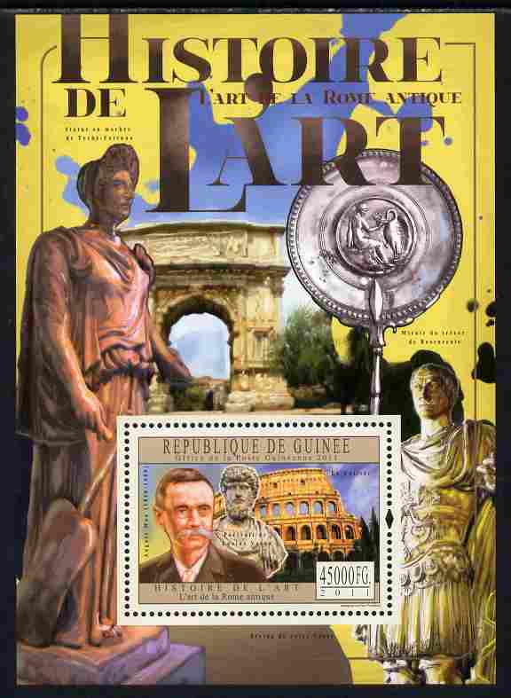 Guinea - Conakry 2011 History of Art - Ancient Roman perf m/sheet unmounted mint, stamps on arts, stamps on militaria, stamps on sculpture
