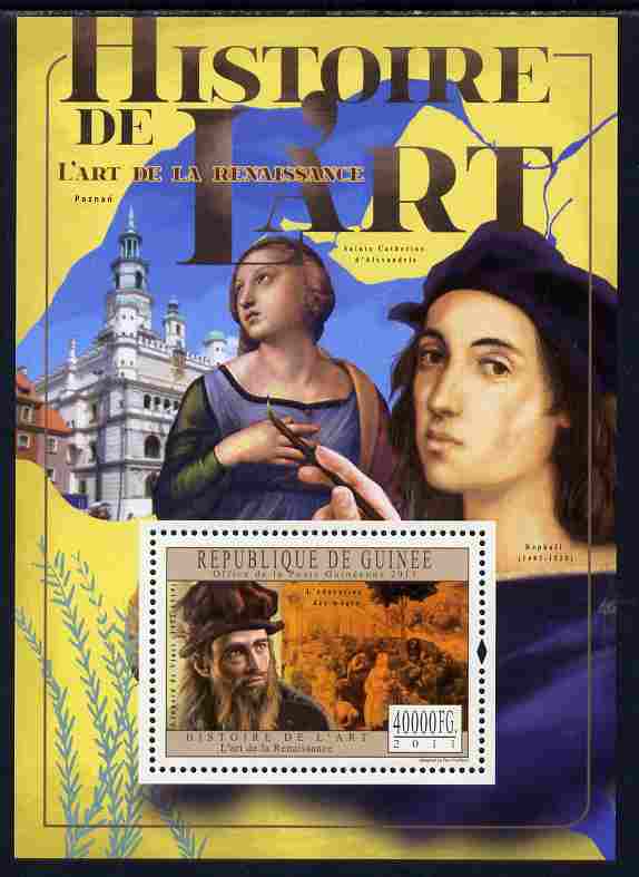 Guinea - Conakry 2011 History of Art - Renaissance Art perf m/sheet unmounted mint, stamps on arts, stamps on renassance, stamps on raphael, stamps on leonardo, stamps on da vinci