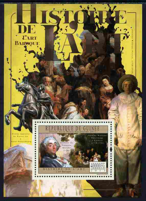 Guinea - Conakry 2011 History of Art - Baroque Art perf m/sheet unmounted mint, stamps on , stamps on  stamps on arts, stamps on  stamps on baroque, stamps on  stamps on 