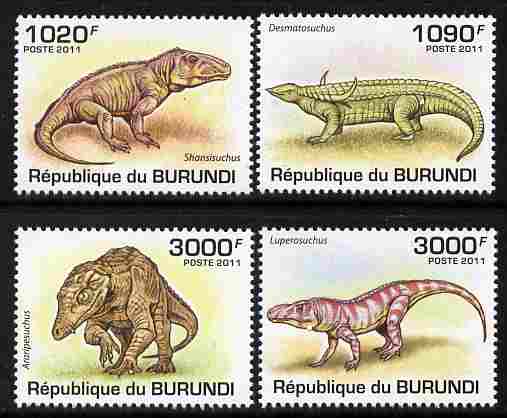 Burundi 2011 Crocodiles perf set of 4 values unmounted mint , stamps on animals, stamps on reptiles, stamps on crocodiles