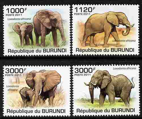 Burundi 2011 Elephants perf set of 4 values unmounted mint , stamps on , stamps on  stamps on animals, stamps on  stamps on elephants