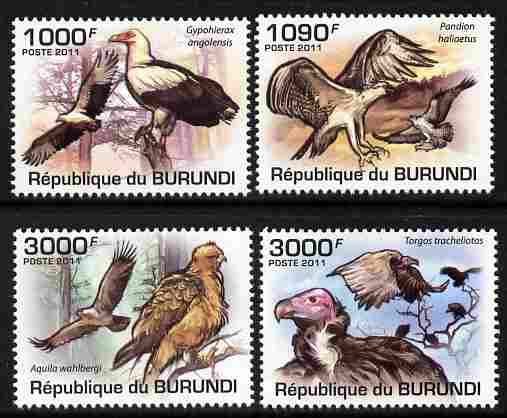 Burundi 2011 Birds of Prey perf set of 4 values unmounted mint , stamps on , stamps on  stamps on birds, stamps on  stamps on birds of prey